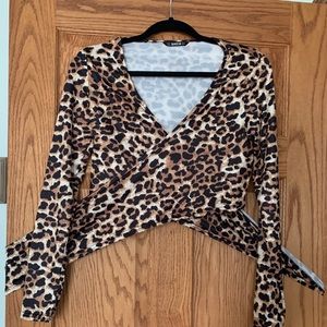 Cheetah wrap around top
